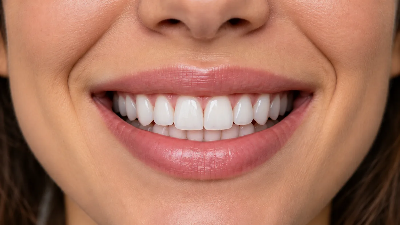 Imagen ilustrativa: la misma sonrisa con dientes más blancos